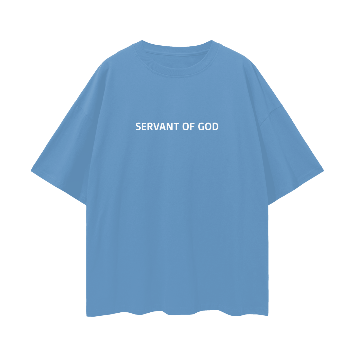 SERVANT OF GOD "SERVE TILL ALL KNOW" BLUE OVERSIZE TEE