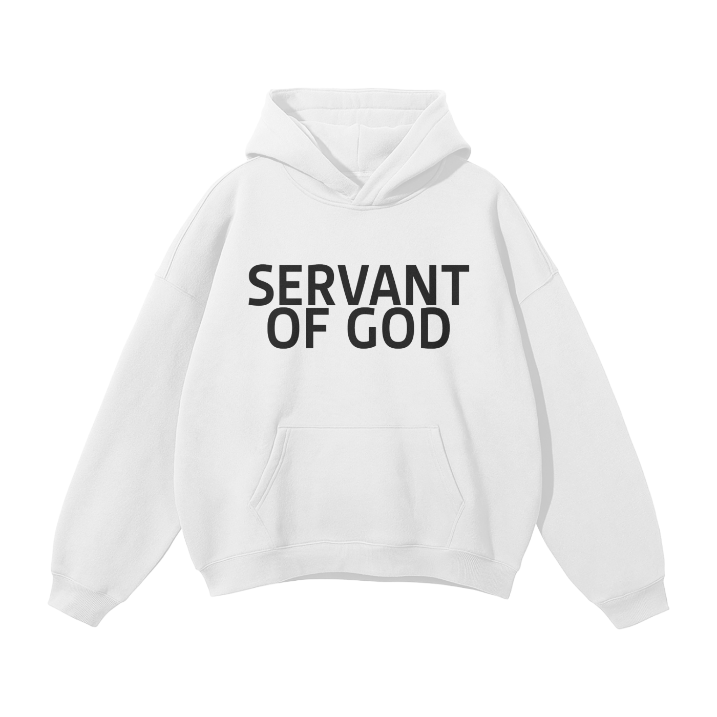 SERVANT OF GOD "BOLD" WHITE OVERSIZE HOODIE