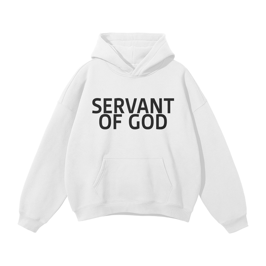 SERVANT OF GOD "BOLD" WHITE OVERSIZE HOODIE