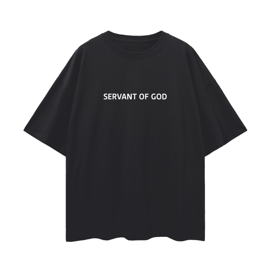 SERVANT OF GOD "SERVE TILL ALL KNOW" BLACK OVERSIZE TEE