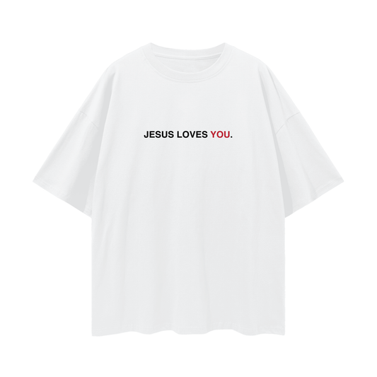 JESUS LOVES OVERSIZED TEE