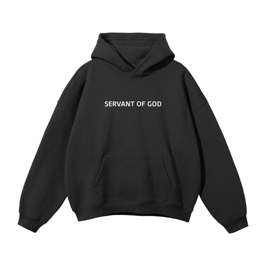 SERVANT OF GOD "SERVE TILL ALL KNOW" BLACK OVERSIZE HOODIE