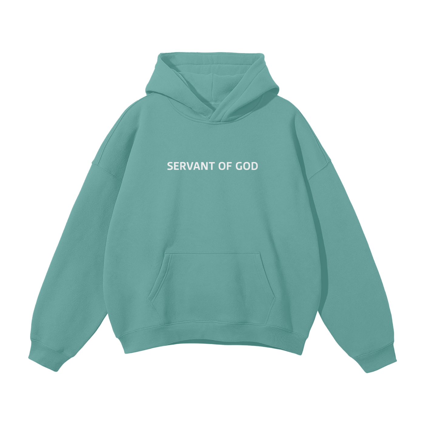 SERVANT OF GOD "SERVE TILL ALL KNOW" TEAL OVERSIZED HOODIE